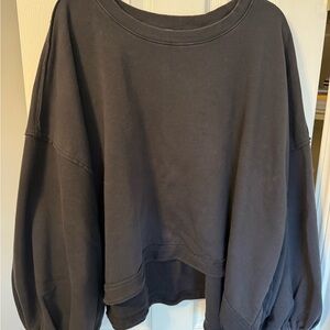 Free People Oversized Black Sweatshirt